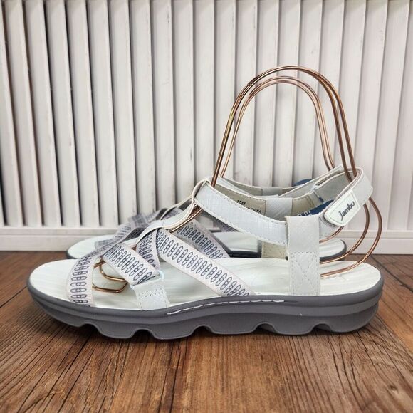 Jambu Bay Water Ready Vegan Sandals Women's Size 10 M Gray White Strappy J2BAY65 - Picture 4 of 11